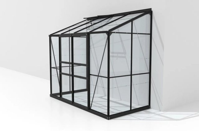 Vitavia Anlehn-Gewächshaus Ida 3300 in Schwarz mit 3,3 m² Fläche und 3 mm ESG-Glas - Bild 5