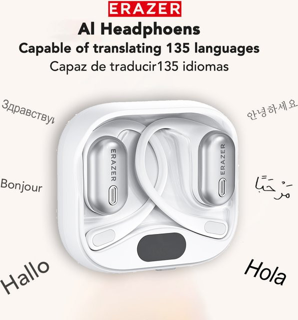 ERAZER XF53 Bluetooth-Funkkopfhörer in Schwarz mit Bluetooth V6.0, offene Sportkopfhörer mit KI-Übersetzer-Funktion und weichem Ohrbügel - Bild 1