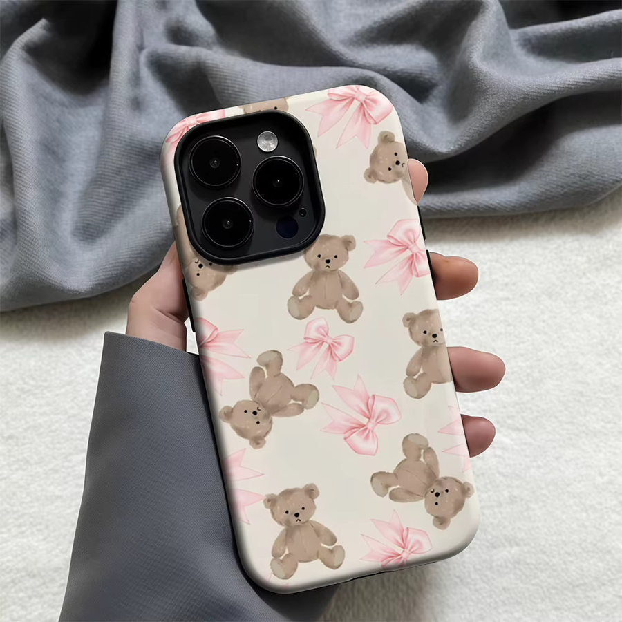 Teddy Bows Magnetische Handyhülle für iPhone 17 16 15 14 13 Pro Max Plus, robuste doppelschichtige Hülle, Multicolour - Bild 2