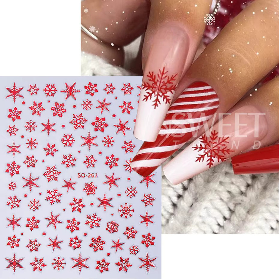 SWEET TREND Nagelaufkleber 3D Schneeflocken, Glänzend, 5 Farben - Bild 2