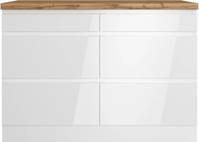 Held Möbel Küchen Unterschrank Gera Breite: 120 cm Weiß/Wotan - Bild 1