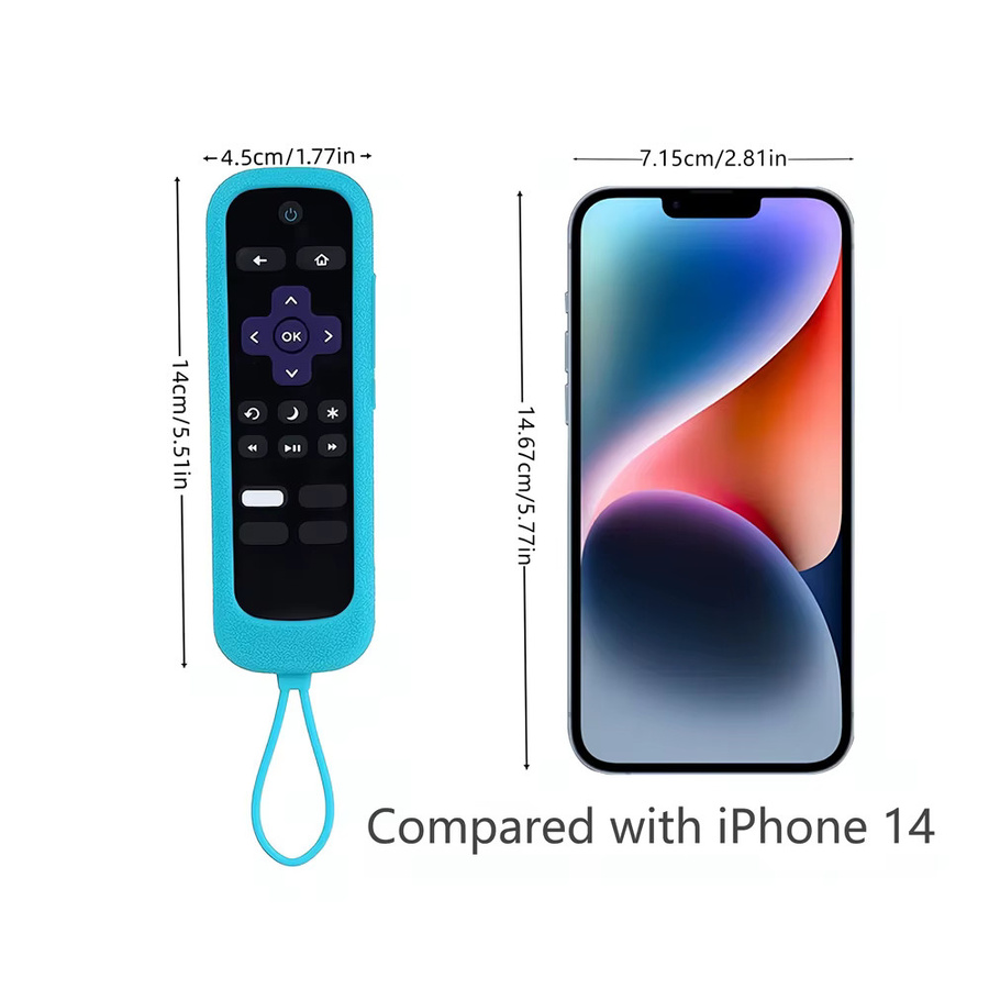 Leuchtende Silikon-Fernbedienungsabdeckung für Roku TV Remote, Roku Simple Remote und Roku Voice Remote in Blau - Bild 2