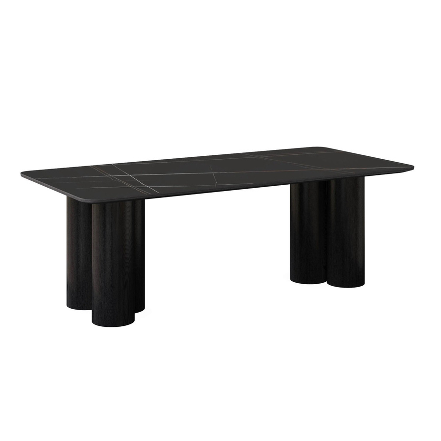 Bessagi Home Esstisch Kiano aus Holz und Keramik in Schwarz, B/T/H: 220 x 105 x 76 cm - Bild 2