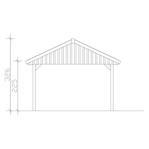 Skan Holz Carport Wallgau Satteldach aus Nadelholz in Schiefergrau mit schwarzen Dachschindeln B: 430 cm, T: 900 cm, H: 326 cm - Bild 3