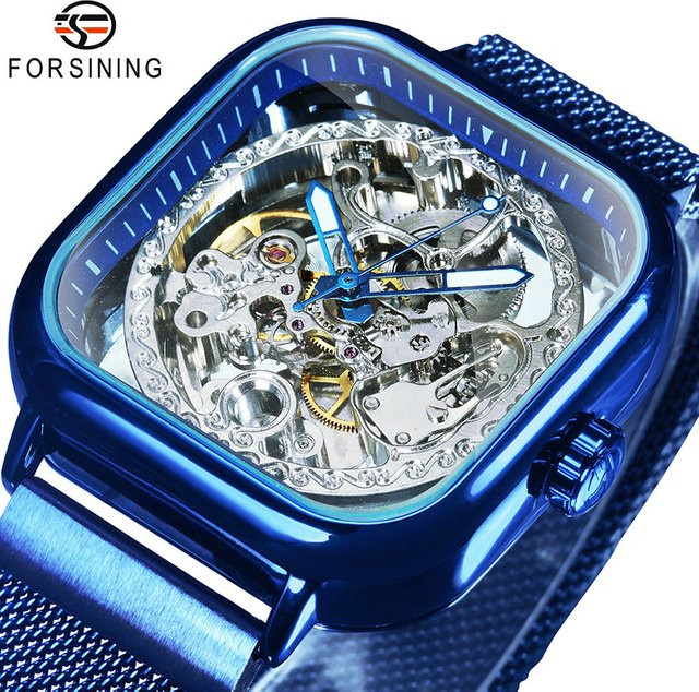 Forsining Armbanduhr, Automatik, Edelstahl, Eckig, Herren - Bild 1