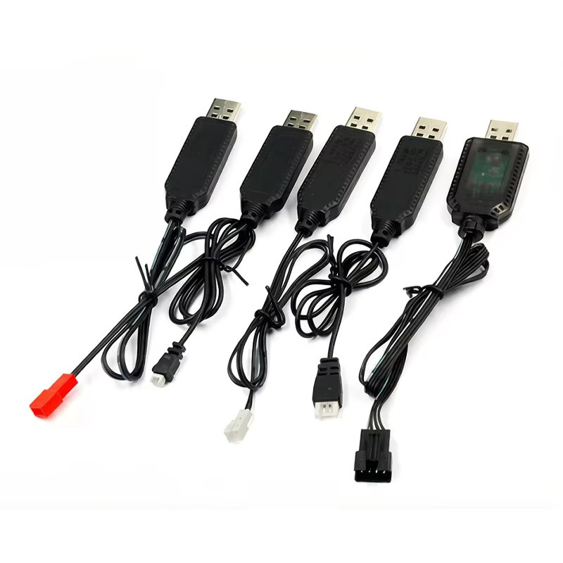 JCD USB-A Ladekabel Schwarz mit MX2.0 XH2.54 JST 2P 4P Schnittstelle für elektrische Spielzeug-Lithium-Batterien - Bild 3