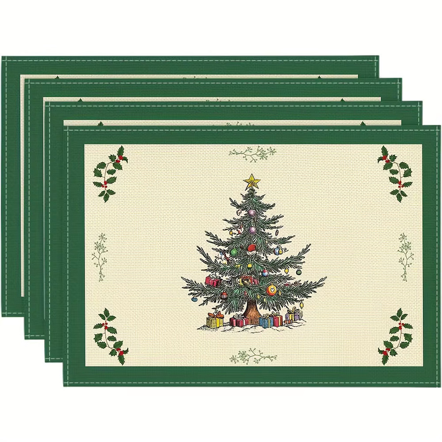VIKAMA 4-teiliges Weihnachts-Tischset-Set für Feiertags-Tischdekoration und Familientreffen - Bild 5