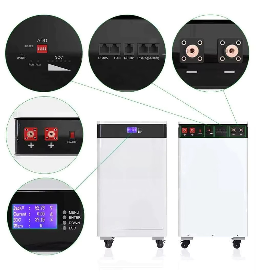 SUNPOK LiFePO4 Home Solar System Lithium Batterie mit BMS, Farbe: Weiß - Bild 2