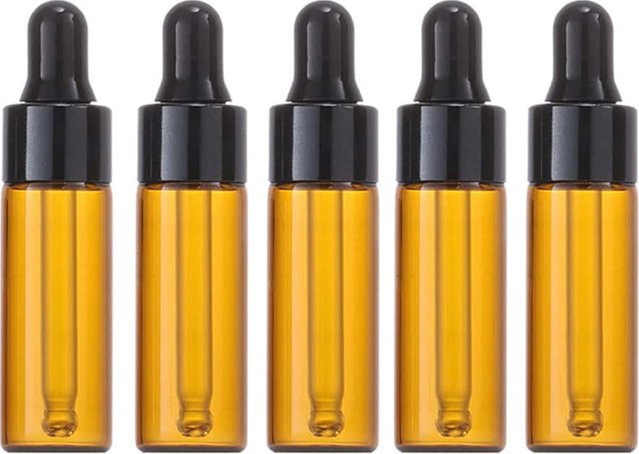 StarDu Packing Tropfflaschen aus Glas, bernsteinfarben, 5 ml, 10 Stück - Bild 1