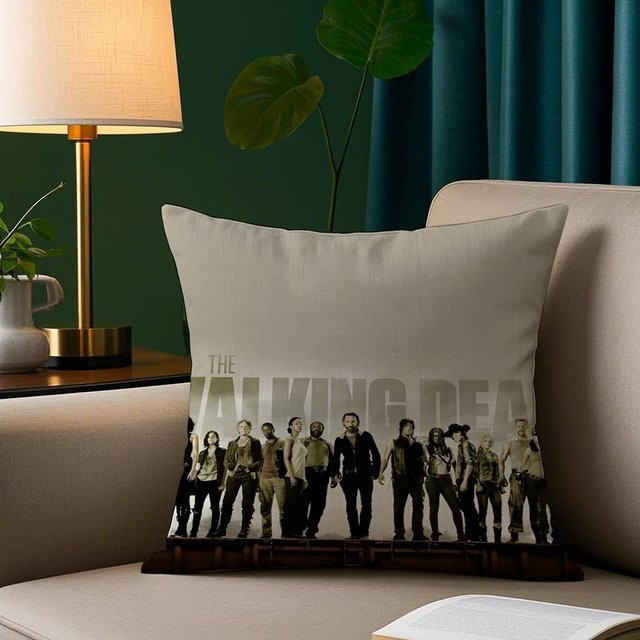 GUOYU HOMEDECOR The Walking Dead Kissenbezug aus Plüsch in Beige, quadratisch, B/T/H: 40,64 x 40,64 x 0 cm - Bild 1