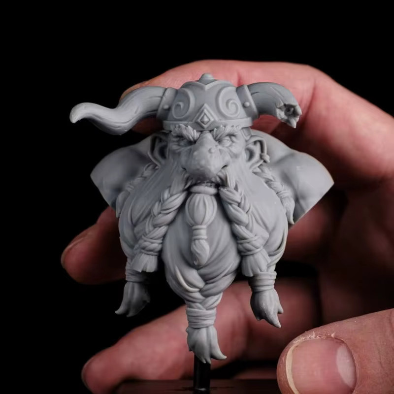 JIJIE Fantasy Gehörnter Zwergenkrieger, Büstenmodellbausatz, 60-mm-Maßstab, unbemalt - Bild 2