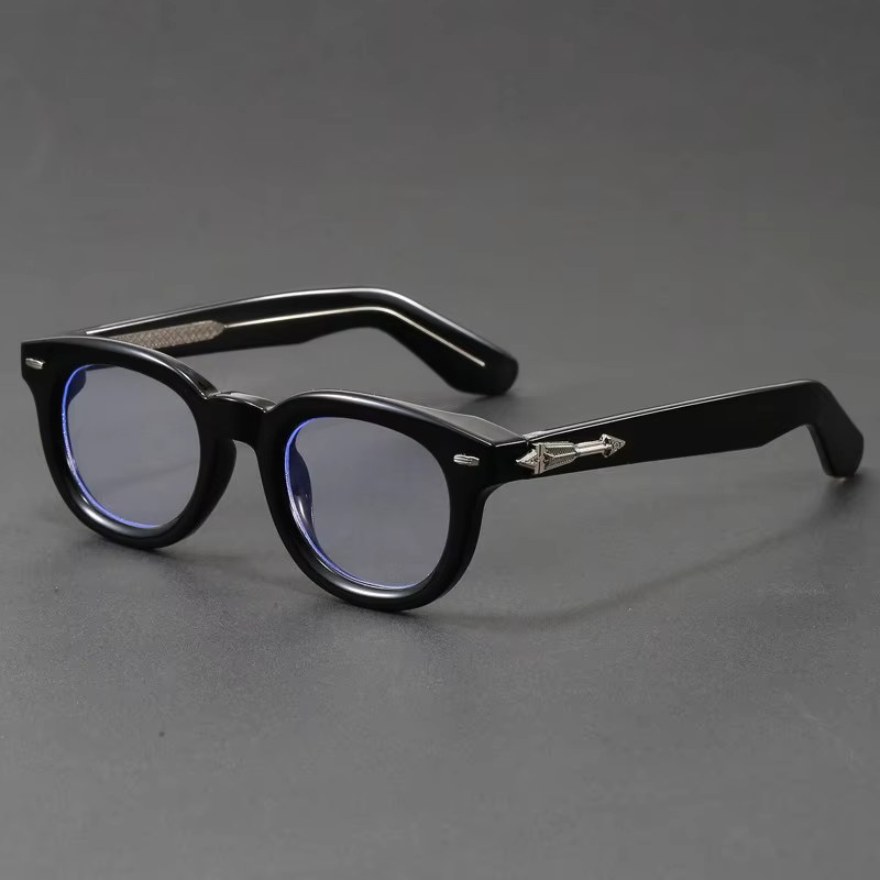 Cs Cojos Korrektionsbrille, Rund, Acetat, Vollrand, Unisex, Schwarz - Bild 1