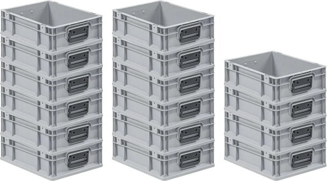 PROREGAL Spar Set 16x Eurobox Nextgen Portable Duo Transportbehälter Grau H x B x T: 12 x 30 x 40 cm - Bild 1