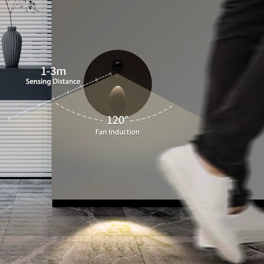 Sandiy LED Treppenleuchte mit Bewegungssensor, runde Einbau-Wandlampe für Outdoor und Indoor, IP65 wasserdicht, warmweiß, weiß - Bild 5