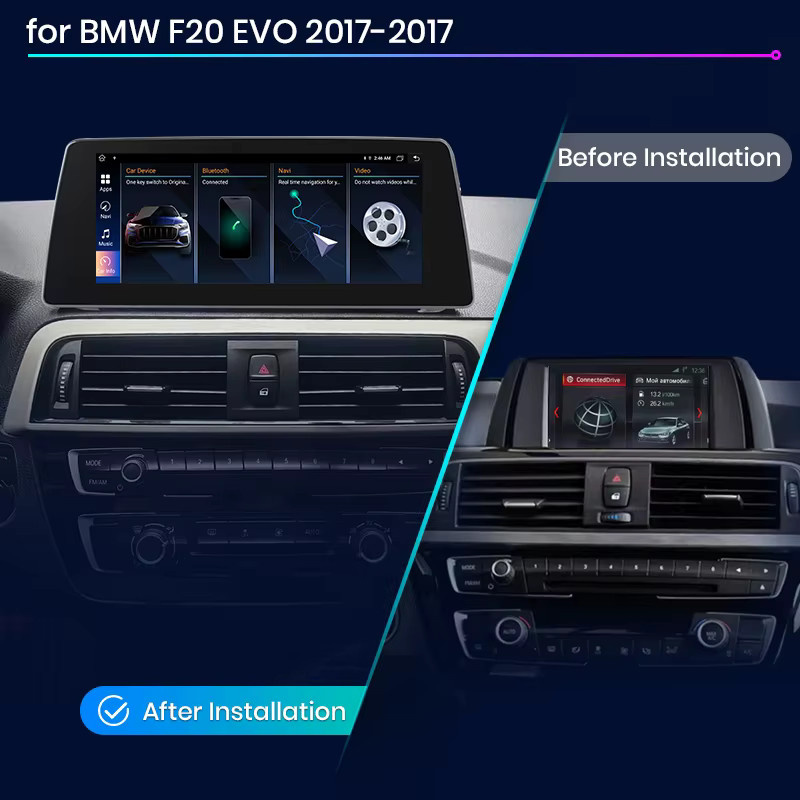 Junsun Wireless CarPlay und Android Auto Autoradio mit 10,25 Zoll Display und GPS-Navigation für BMW 1er F20 (2017-2019) in Schwarz - Bild 2