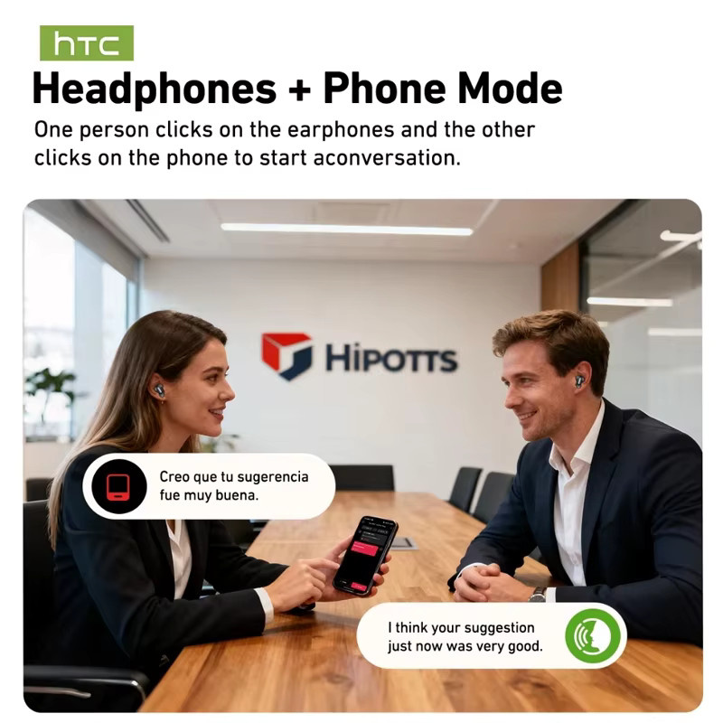 HTC NE79 Bluetooth In-Ear Ohrhörer mit Echtzeit-Übersetzung, Geräuschunterdrückung und HiFi-Musik in Schwarz, Blau oder Orange - Bild 4
