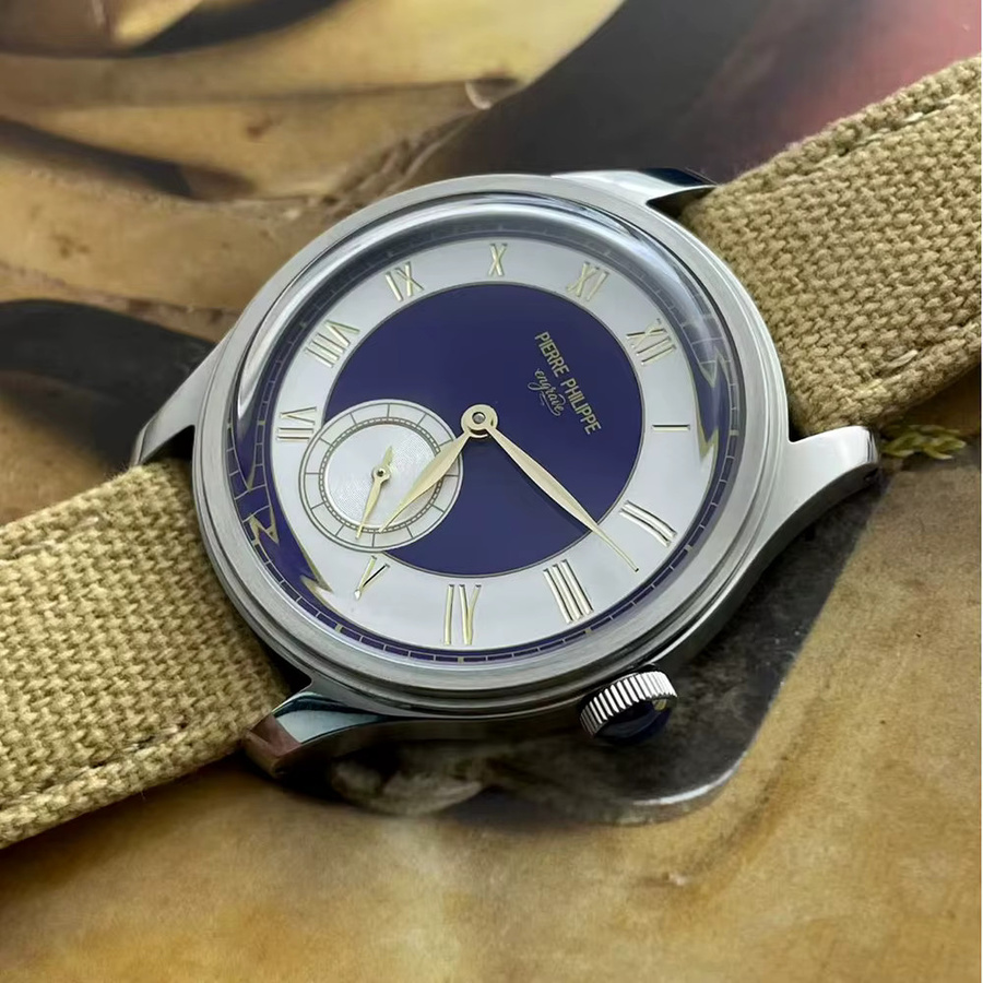 GRMONTRE Armbanduhr, Handaufzug, Edelstahl, Blau, Herren - Bild 3
