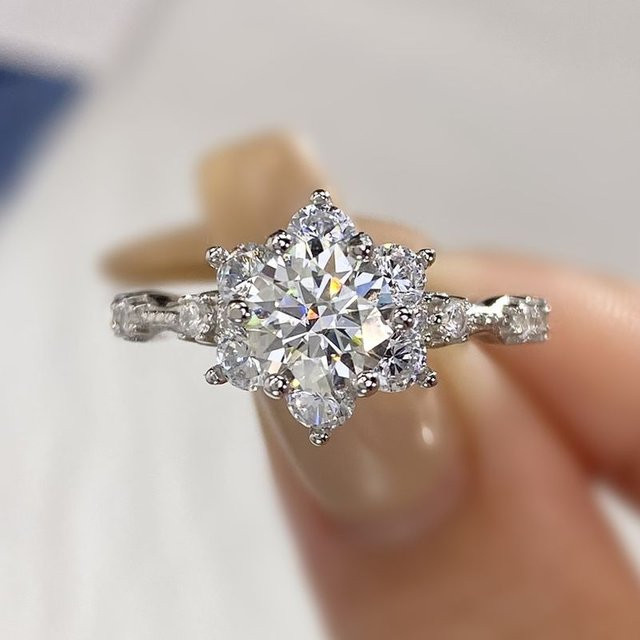 DWJ Sonnenblumen-Ring, 925 Silber, Diamant, Damen - Bild 1