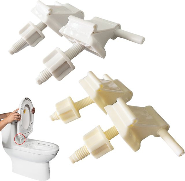 VIBRATITE WC-Sitz Scharnier Ersatz Set aus Kunststoff in Weiß - Bild 1