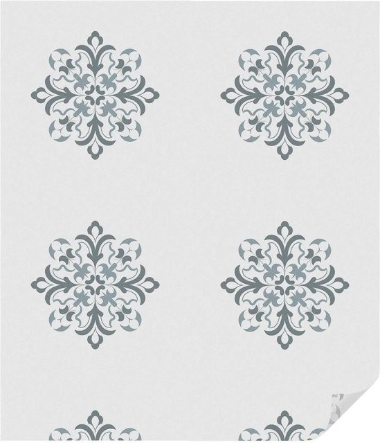 Tulup Fensterfolie Klassischer Schmuck Sichtschutzfolie Weiß B: 100 cm, H: 116 cm - Bild 1