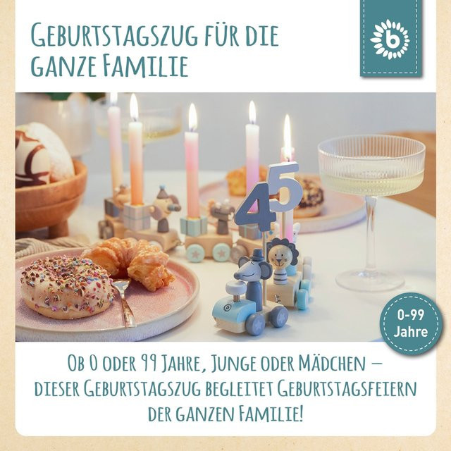 Bieco Geburtstagszug Holz, Scandi-Chic, ab 0 Jahre - Bild 1
