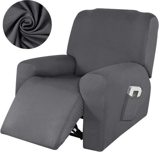 Wasserdichte und rutschfeste Sessel-Schutzhülle für Relaxsessel in Grau, elastischer Schonbezug für 1 Sitzplatz - Bild 1