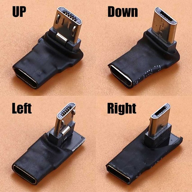 ChengHaoRan Micro-USB 90 Grad Winkel Adapter Stecker auf Buchse in Schwarz für Telefon und Tablet zur Datenübertragung und zum Laden - Bild 1