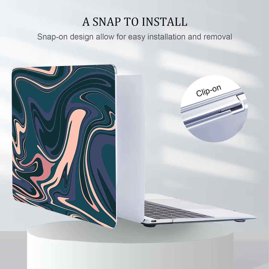 Stoßfeste Apple MacBook Laptop-Hülle mit Marmor-Swirl-Print in Multicolour für MacBook Air 13.3 A1932/A2179/A2337 und MacBook Pro 13.3 A1706/A1708 - Bild 5