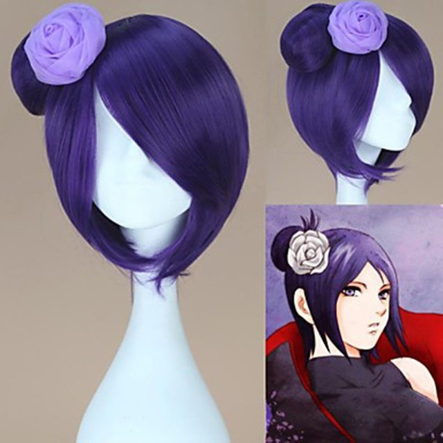 hairjoy Cosplay Perücke Damen, Dunkellila, Synthetisch - Bild 1