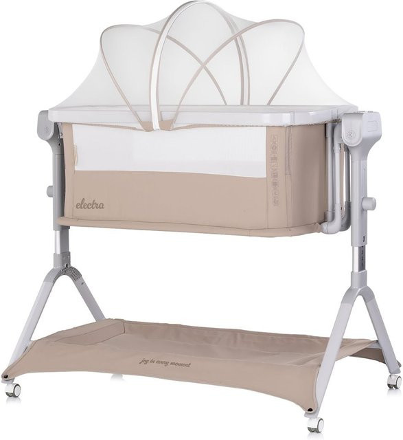 Chipolino Beistellbett Electra mit Schaukelfunktion, Musik, Korb, Moskitonetz und Matratze in Beige - Bild 1