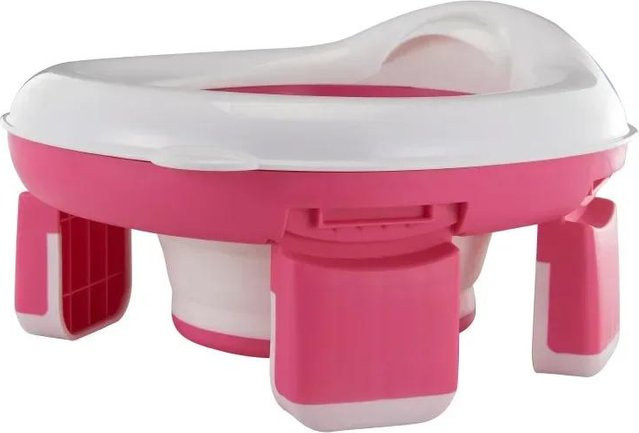 SMHXIANGQIANJIN 3-in-1 Reisetoilettensitz für Kinder, faltbares Silikon-Babytöpfchen mit Tasche, Pink - Bild 1