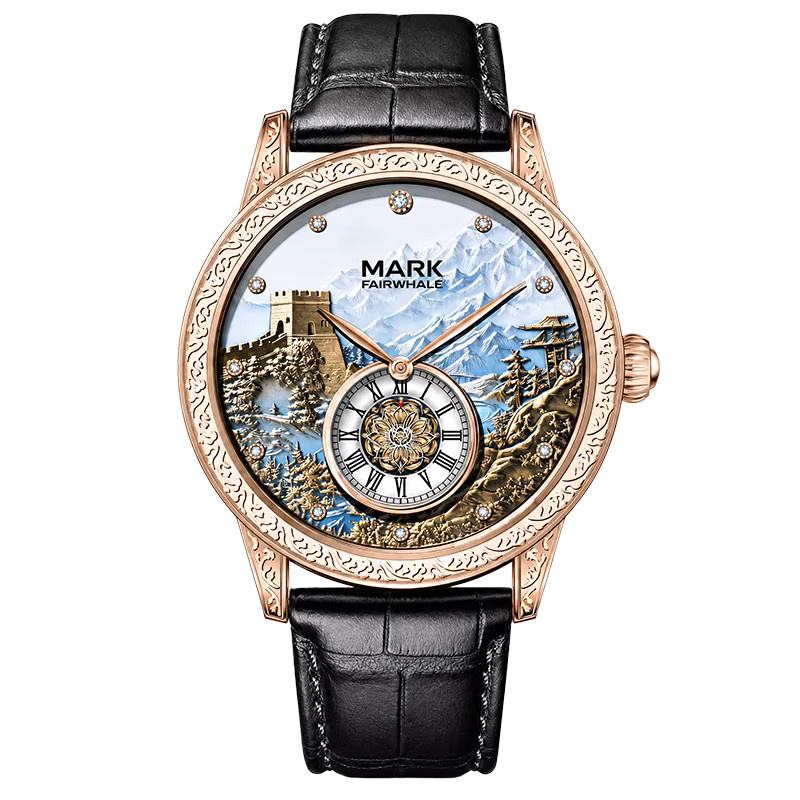 Mark Fairwhale Automatik-Armbanduhr, Leder, Roségold, Herren - Bild 4