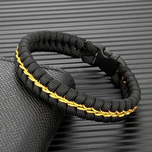 YULIN Paracord Survival Armband, Kunststoff, Schwarz, Unisex - Bild 1