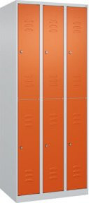 C+P Doppelstock-Spind Classic PLUS mit 3 Abteilen, Stahl, Zylinderschloss, H x B x T: 185 x 75 x 50 cm - Bild 1