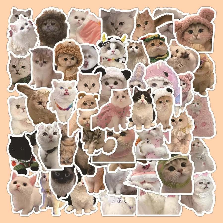GOGOTU Kawaii Katzen Aufkleber, 60-teiliges Set, bunt - Bild 3