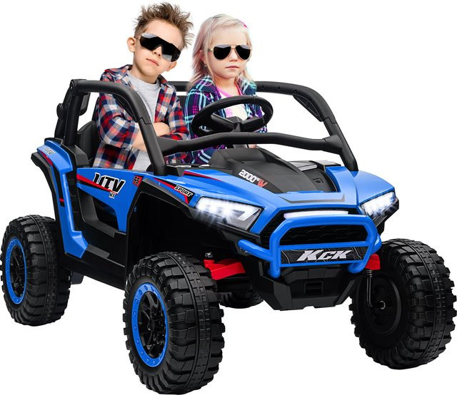 LightBuying Elektrisches Kinder-UTV, 2-Sitzer, Fernbedienung, Musik, Lichter, Blau, ab 3 Jahre - Bild 1