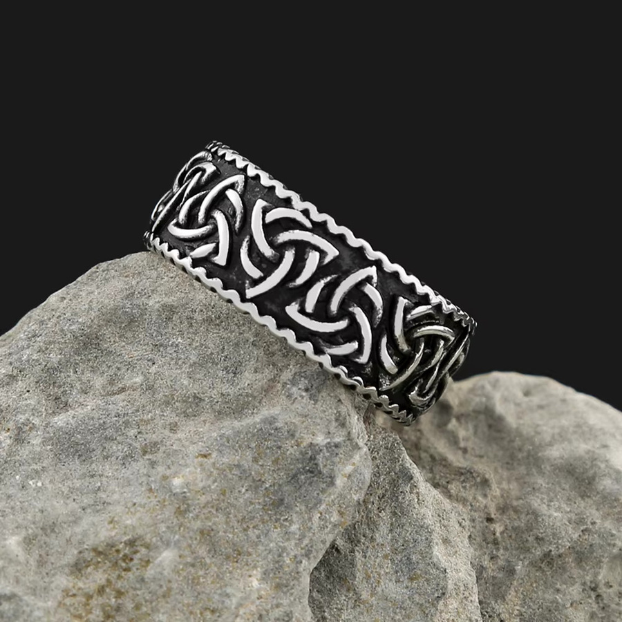 NORTHMAN Ring, Edelstahl, Silber, Vintage, Unisex - Bild 2