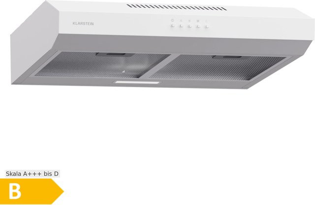 Klarstein Contempo 60 Unterbau-Dunstabzugshaube in Edelstahl und Weiß mit LED-Display, Breite: 60 cm - Bild 1