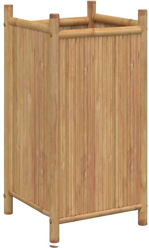 Vidaxl Pflanzkübel aus Bambus quadratisch in Braun und Beige, B/T/H: 40 x 40 x 80 cm - Bild 1