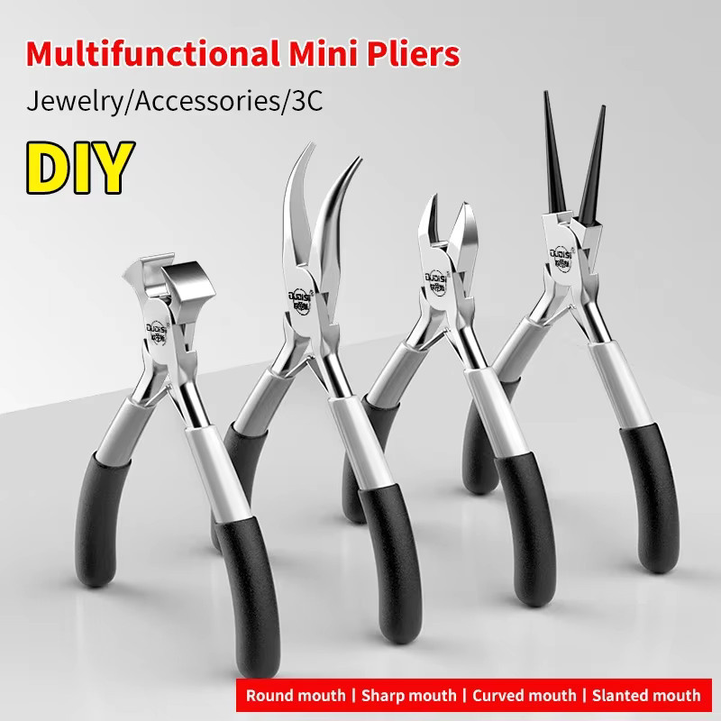 Deli Schmuckzangen-Set mit Mini-Diagonalzange, Rundzange und Spitzzange in Silber für DIY-Schmuckarbeiten - Bild 4