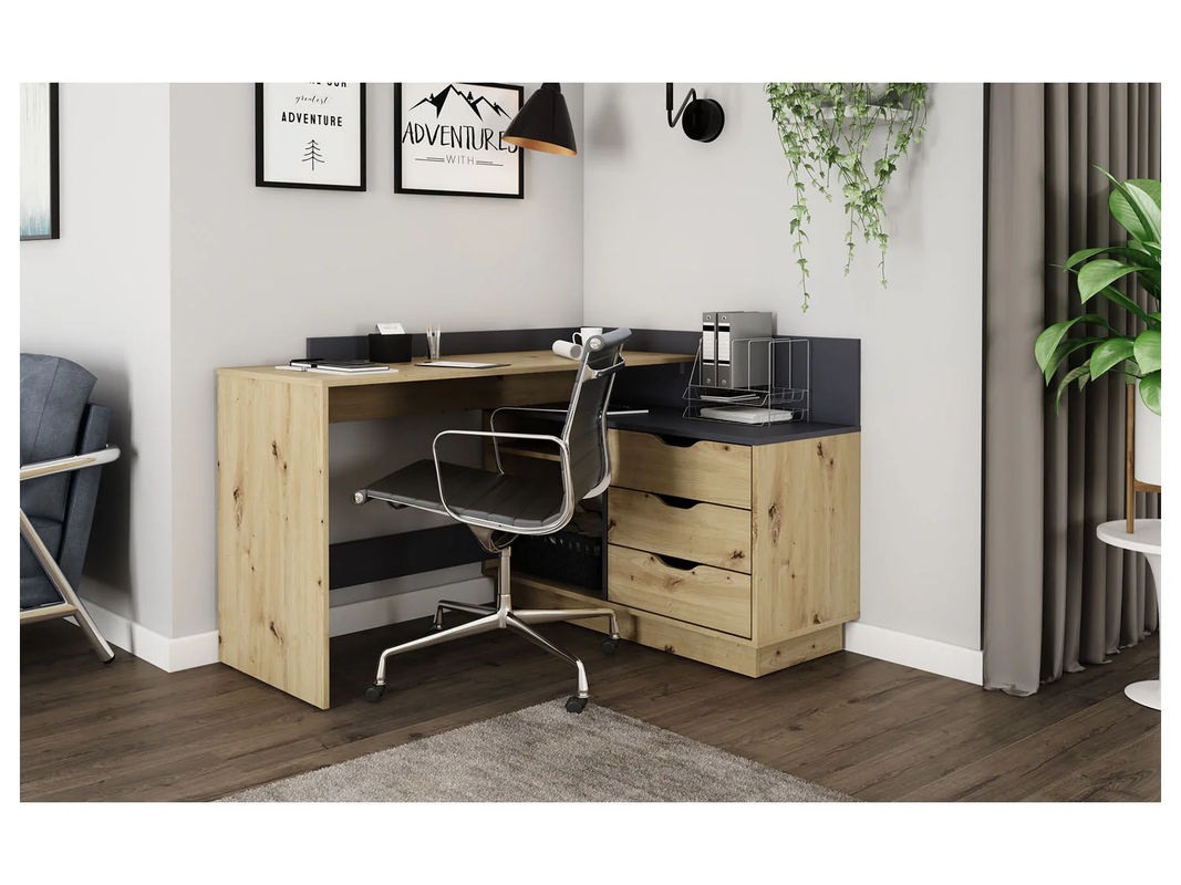 byLIVING Winkelschreibtisch BELFAST in Artisan Eiche und Anthrazit, B: 129 cm, H: 84 cm, T: 105 cm - Bild 2