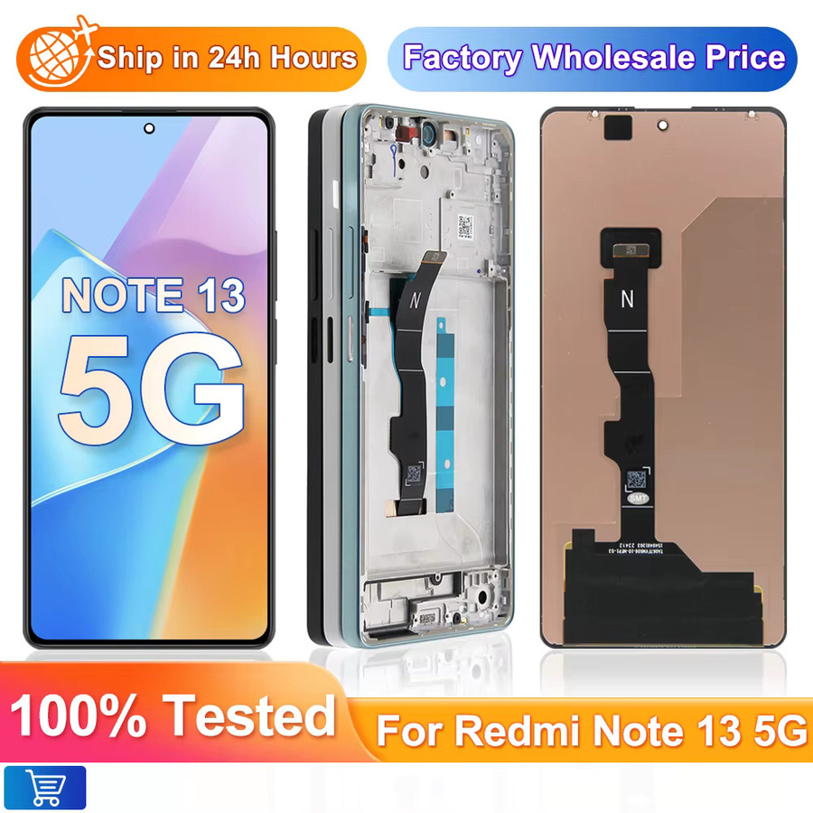 Xiaomi Redmi Note 13 5G AMOLED LCD Display Ersatz mit Rahmen und Digitizer in Schwarz - Bild 2