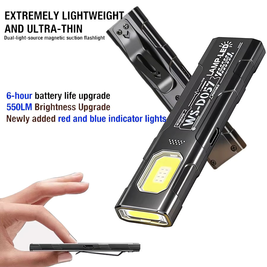 Heinast LED Outdoor-Taschenlampe als Mini-Flutlicht mit Magnet und Schlüsselanhänger, wiederaufladbar, Schwarz - Bild 3