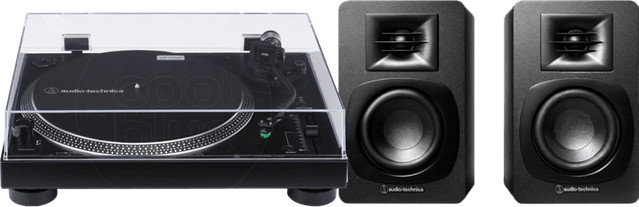 Audio-Technica AT-LP120XUSB Plattenspieler mit USB-C und ATH-SP3X On-Ear Kopfhörer in Schwarz - Bild 1