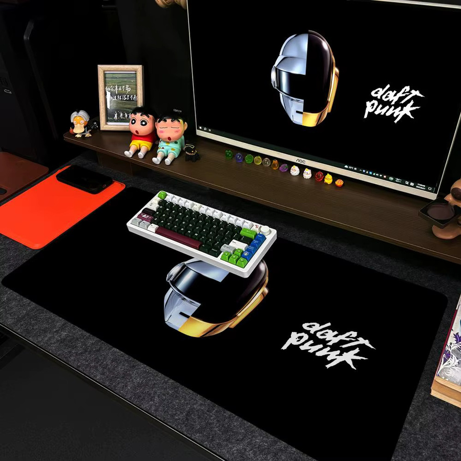 Daft Punk Discovery XXL Mauspad Schwarz B/B: 90 x 40 cm rutschfeste Gamer-Tastaturmatte mit HD Art Design - Bild 2