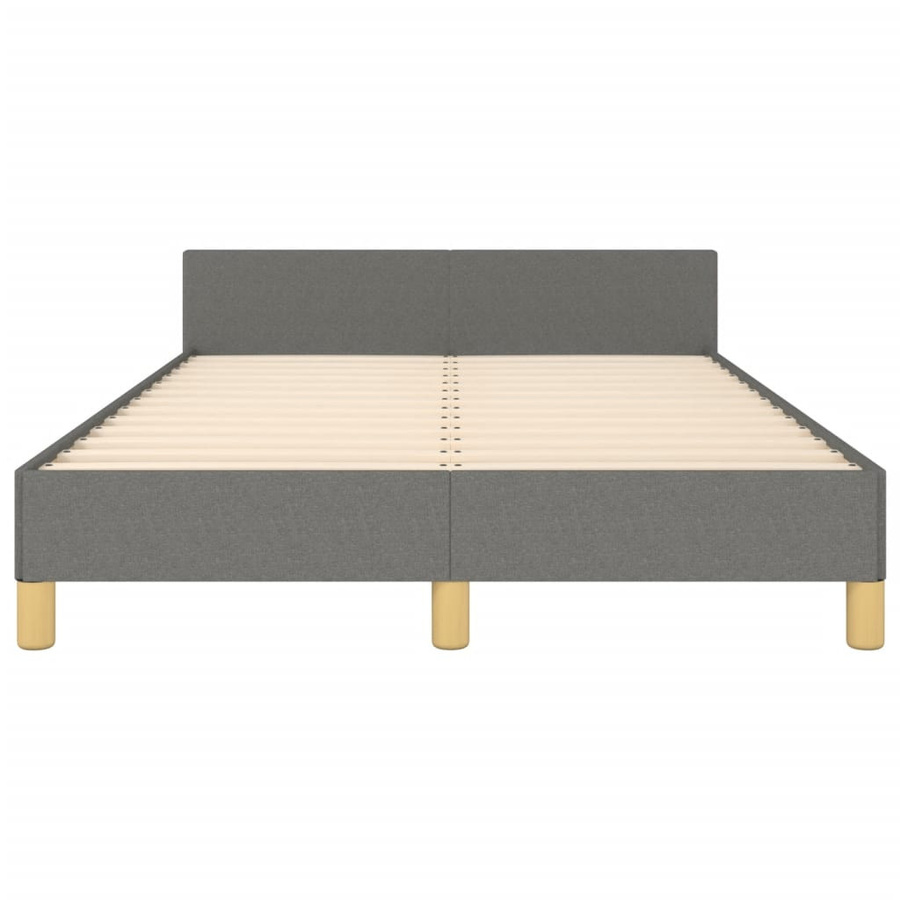 vidaXL Bettgestell mit Kopfteil aus Stoff in Dunkelgrau, B/T/H: 120 x 200 x 126 cm - Bild 3