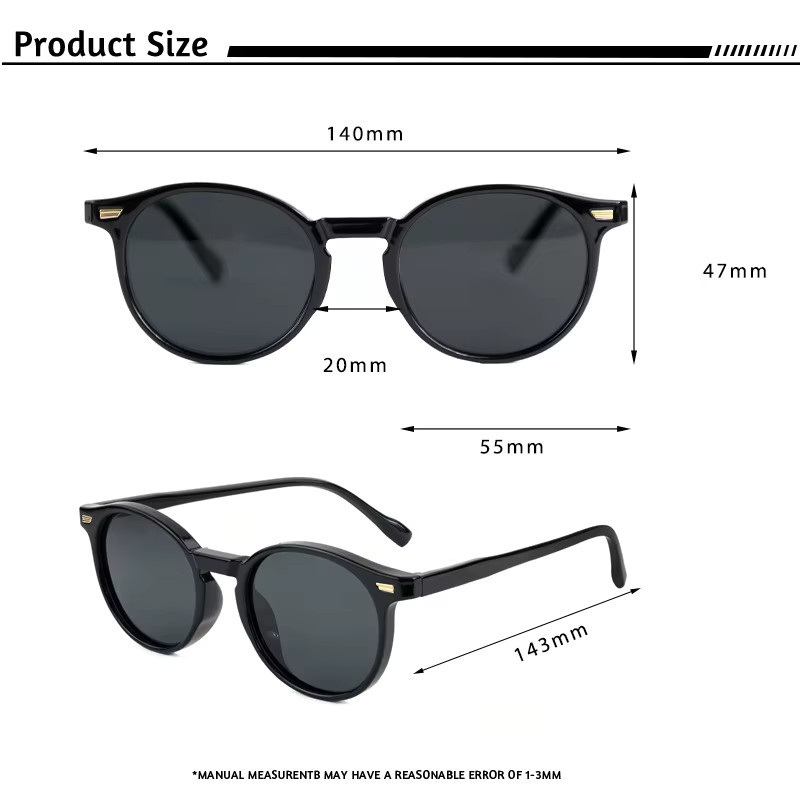 CATERSIDE Sonnenbrille, rund, Vollrand, polarisiert, Unisex - Bild 3
