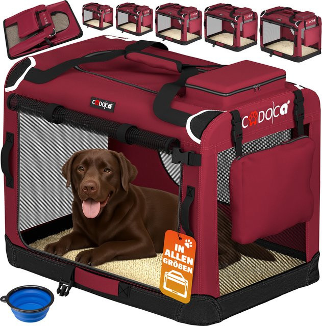 CADOCA Hundebox faltbar XXL in Rot, B/T/H: 90 x 60 x 66 cm - Bild 1