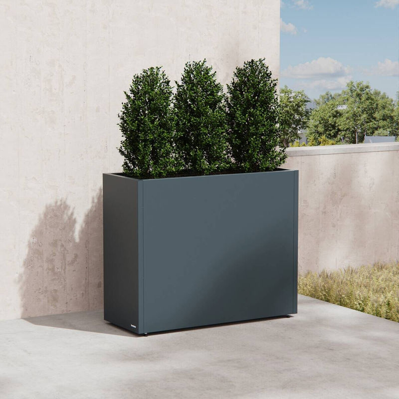 Herstera Garden Metall-Pflanzkübel Cube Anthrazit B/H/T: 100 x 80 x 40 cm - Bild 4
