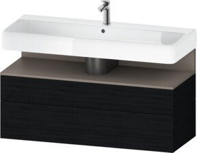 Duravit Waschtischunterschrank Qatego in Schwarz Matt, Wandhängend, B/T/H: 119 x 47 x 59 cm - Bild 1